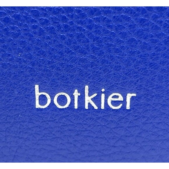 BOTKIER NEW YORK Soho Clutch Pebbled Leather Wristlet Zipper Electric Blue NEW - Picture 4 of 12